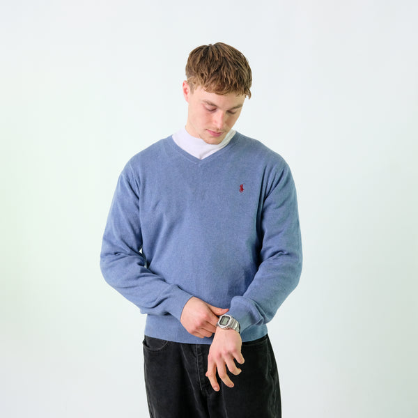 Blue y2ks Polo Ralph Lauren Knit Sweatshirt (L)